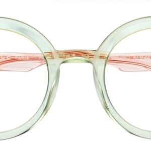 Face à Face Paris HOLLOW 1 Round Eyeglasses – Crystal Green & Blush Pink